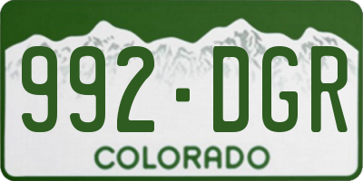 CO license plate 992DGR