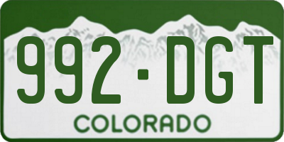 CO license plate 992DGT