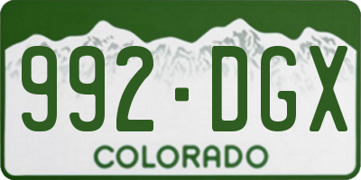 CO license plate 992DGX
