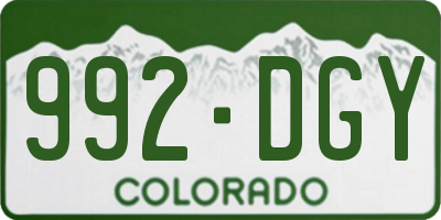 CO license plate 992DGY