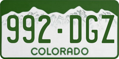 CO license plate 992DGZ