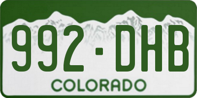 CO license plate 992DHB