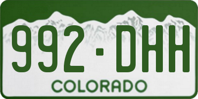 CO license plate 992DHH