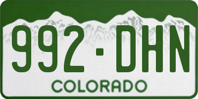 CO license plate 992DHN