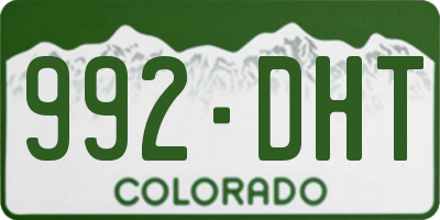 CO license plate 992DHT