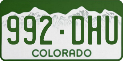 CO license plate 992DHU