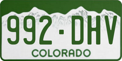 CO license plate 992DHV