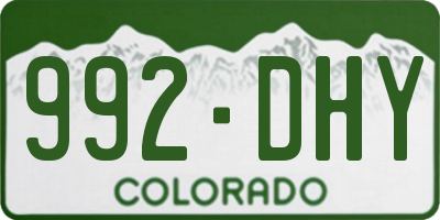 CO license plate 992DHY