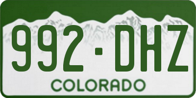 CO license plate 992DHZ