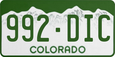 CO license plate 992DIC