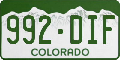 CO license plate 992DIF