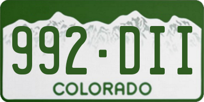 CO license plate 992DII