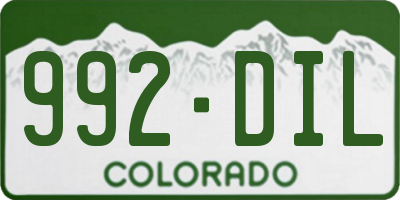 CO license plate 992DIL