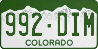 CO license plate 992DIM