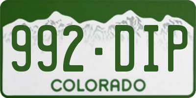 CO license plate 992DIP