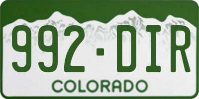 CO license plate 992DIR