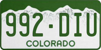 CO license plate 992DIU