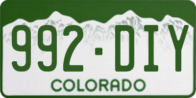 CO license plate 992DIY