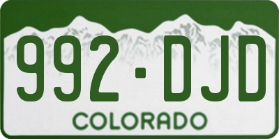 CO license plate 992DJD