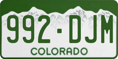 CO license plate 992DJM