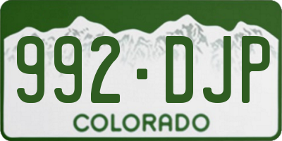 CO license plate 992DJP