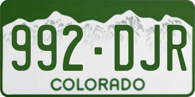 CO license plate 992DJR