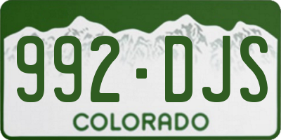 CO license plate 992DJS
