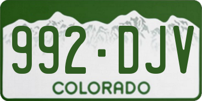 CO license plate 992DJV