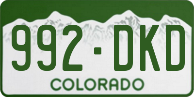 CO license plate 992DKD