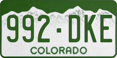 CO license plate 992DKE