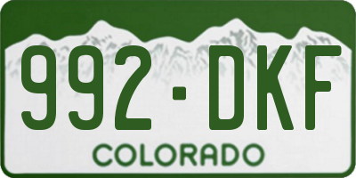 CO license plate 992DKF