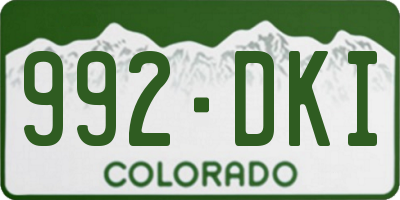 CO license plate 992DKI