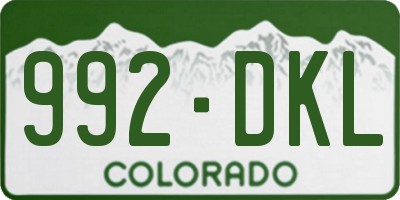 CO license plate 992DKL