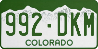 CO license plate 992DKM