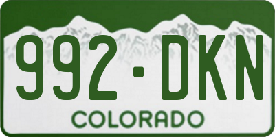 CO license plate 992DKN