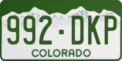 CO license plate 992DKP
