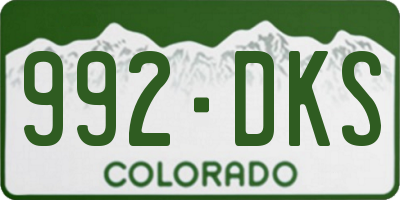 CO license plate 992DKS