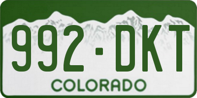 CO license plate 992DKT