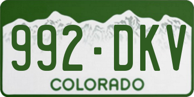 CO license plate 992DKV