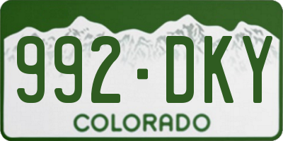 CO license plate 992DKY