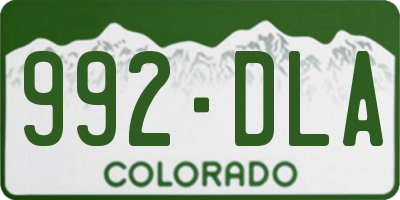 CO license plate 992DLA