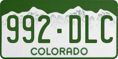 CO license plate 992DLC