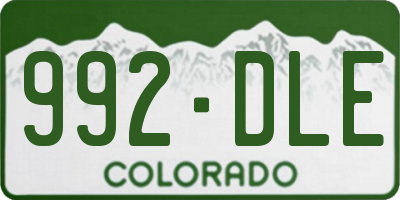 CO license plate 992DLE