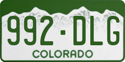 CO license plate 992DLG