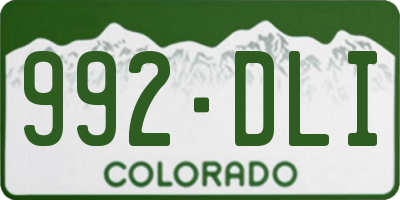 CO license plate 992DLI
