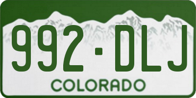 CO license plate 992DLJ