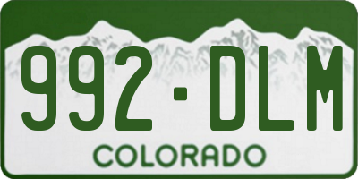 CO license plate 992DLM