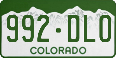 CO license plate 992DLO
