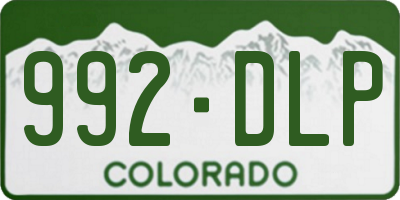 CO license plate 992DLP