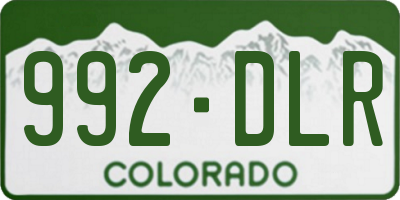 CO license plate 992DLR